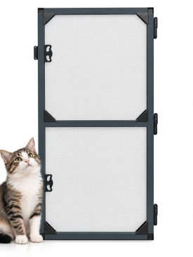 Menteşeli Kapı Sinekliği Kedi Tülü ANTRASİT GRİ (EN= 0-90 CM. BOY= 0-210 CM.) İstenilen Ölçüde