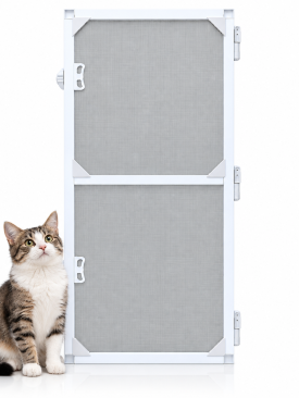 Menteşeli Kapı Sinekliği Kedi Tülü BEYAZ (EN= 0-90 CM. BOY= 0-210 CM.) İstenilen Ölçüde