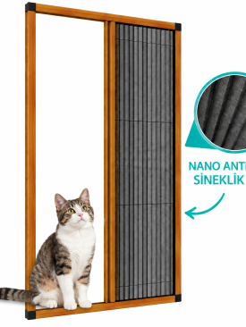 Pileli Kedi Tülü Plise Sürgülü Akordiyon Kapı Sinekliği Altınmeşe 100×210 cm Ölçü Aralığı