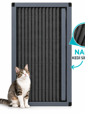 Pileli Kedi Tülü Plise Sürgülü Akordiyon Pencere Sinekliği Antrasit Gri 70×140 cm Ölçü Aralığı